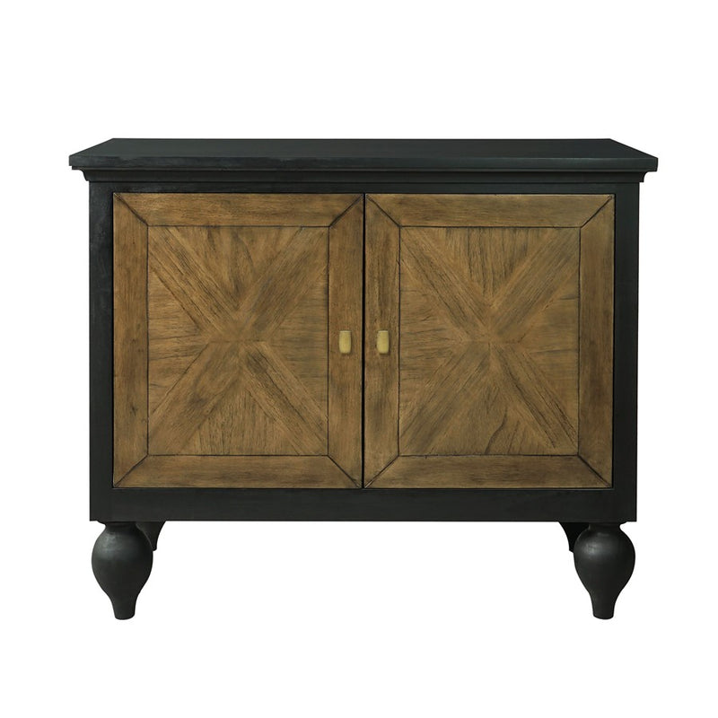 Atlas Lighting Piedmont 40in Wide Transitional Wood Cabinet | Harvest Brown Finish with Kettle Black Accents | Living Room | Model ST11065-01