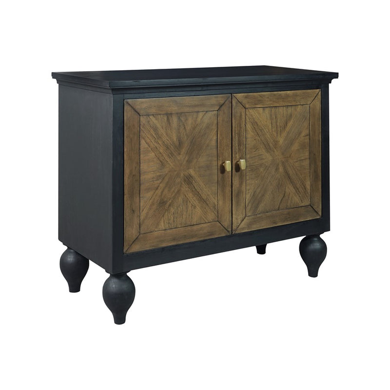 Atlas Lighting Piedmont 40in Wide Transitional Wood Cabinet | Harvest Brown Finish with Kettle Black Accents | Living Room | Model ST11065-01