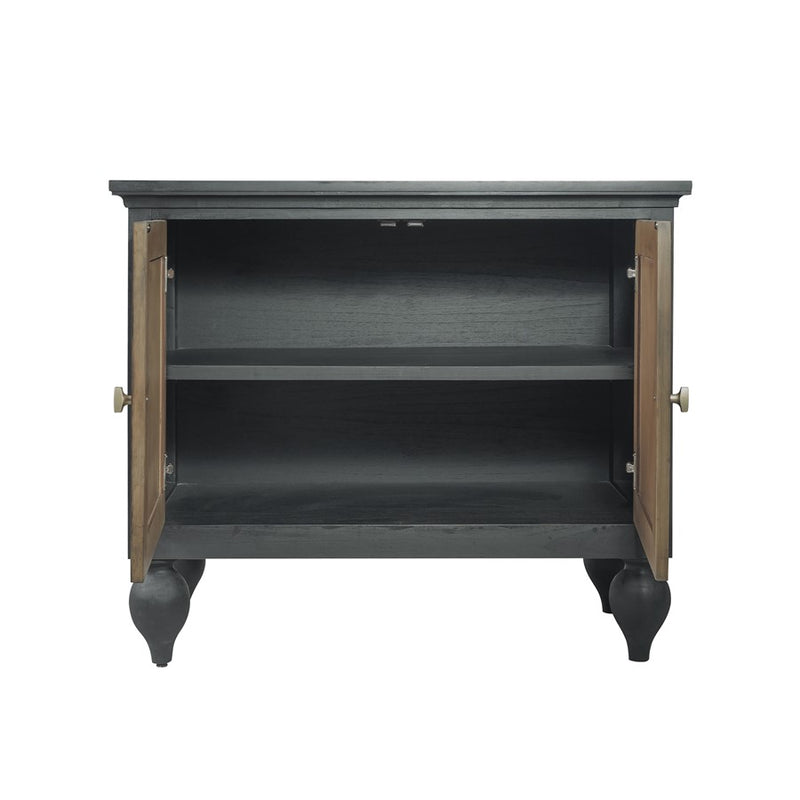 Atlas Lighting Piedmont 40in Wide Transitional Wood Cabinet | Harvest Brown Finish with Kettle Black Accents | Living Room | Model ST11065-01