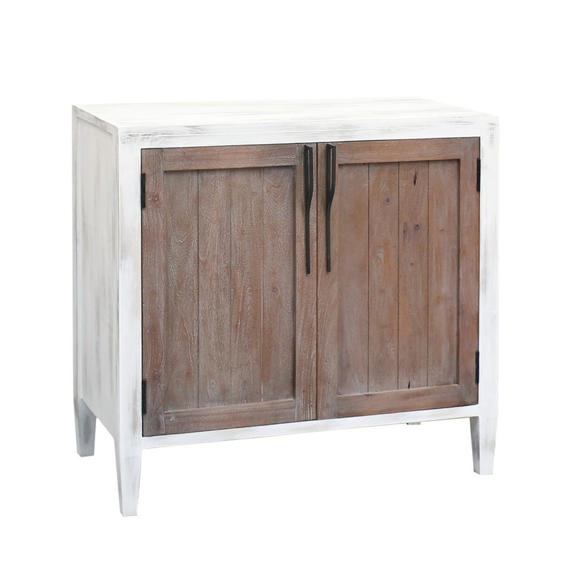 Atlas Lighting Wilder 36in 2-Door Wooden Cabinet | Weathered Brown and Aged White Transitional | Living Room & Entryway Storage | Model ST11091-01