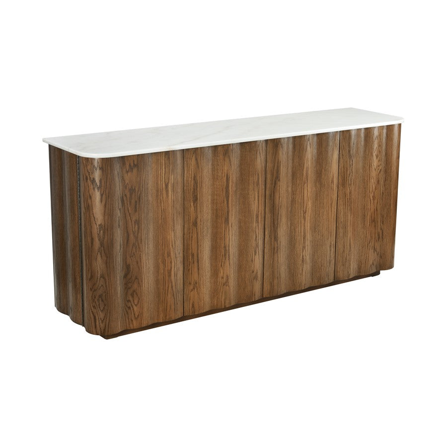 Atlas Lighting Woodside Credenza, Medium Oak
