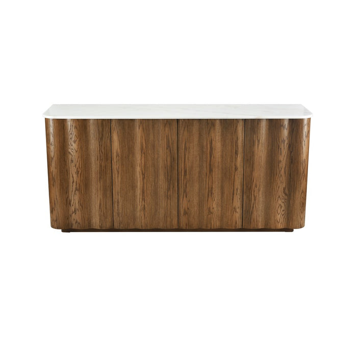 Atlas Lighting Woodside Credenza, Medium Oak