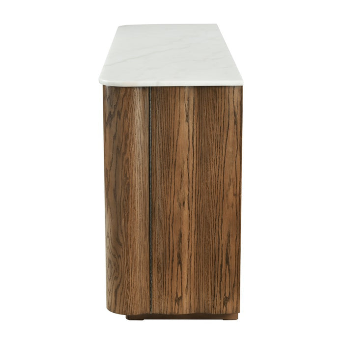 Atlas Lighting Woodside Credenza, Medium Oak
