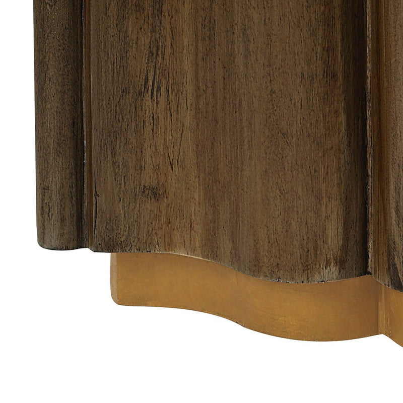Atlas Lighting Breck 14.5in Square Accent Table | Transitional Harvest Brown Solid Mahogany Wood | Living Room & Bedroom Side | Model TA11022-01