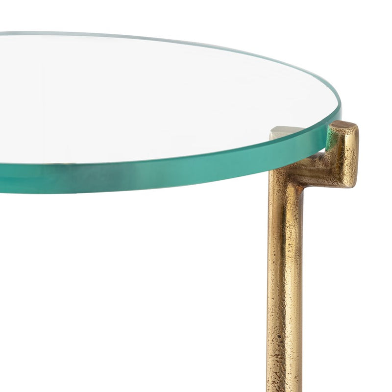 Atlas Lighting Bump Out Accent Table, Aged Brass Aged Brass