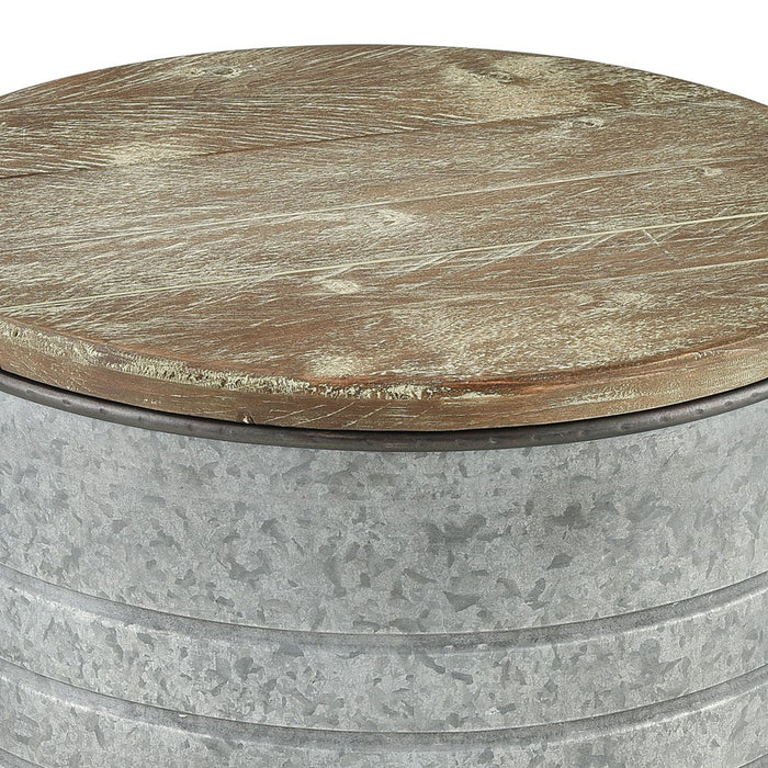 Atlas Lighting Cannes Accent Table, Galvanized