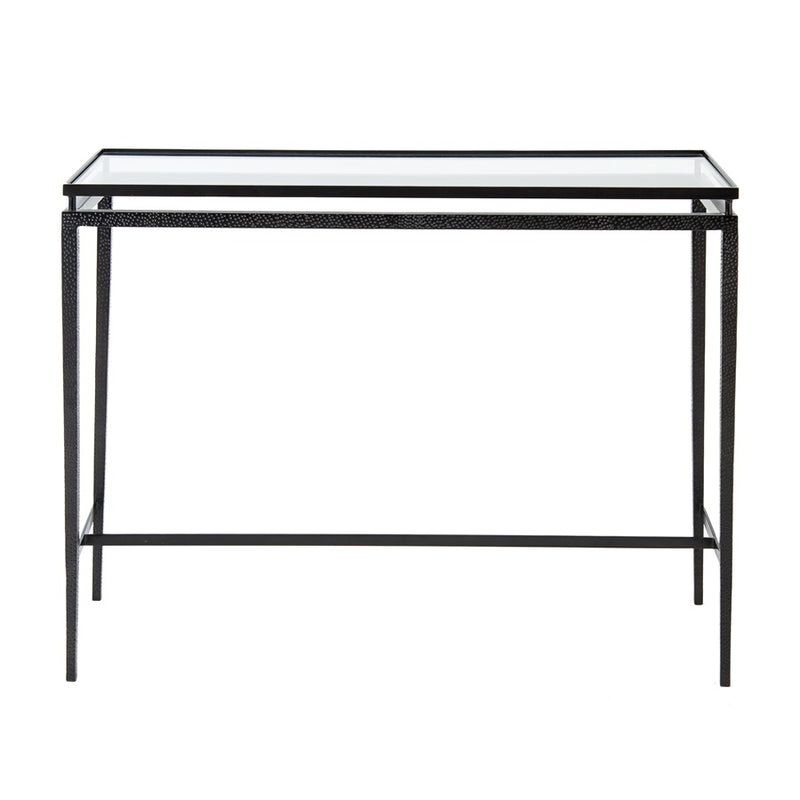 Atlas Lighting Canyon Console Table 42in | Transitional Black Metal and Clear Glass | Entryway & Hallway Accent Table | Model TA11034-01