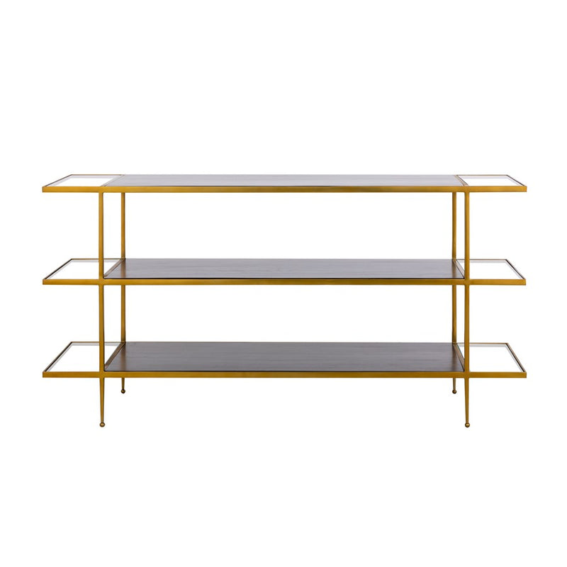 Atlas Lighting Carrick Console Table 60in | Traditional Dark Mahogany Wood and Brass Metal | Entryway & Living Room Accent Table | Model TA11036-01