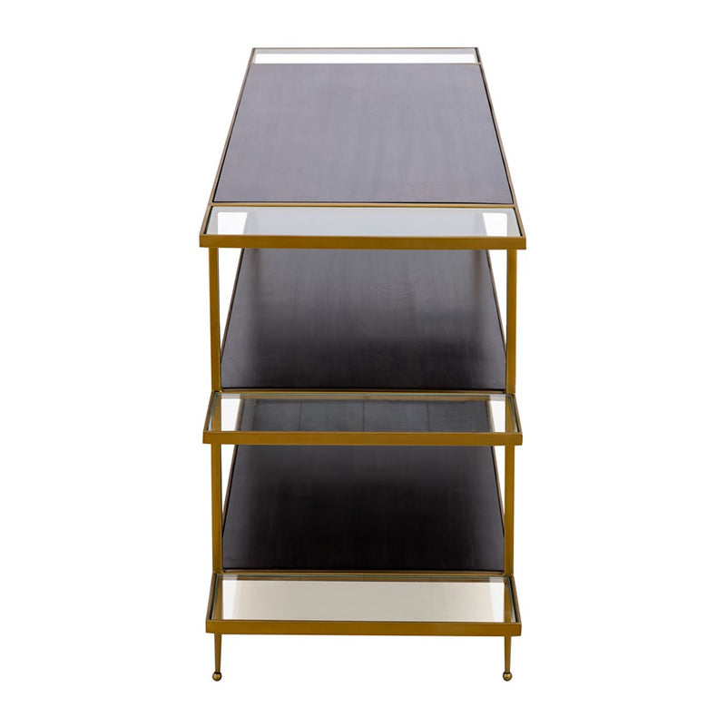 Atlas Lighting Carrick Console Table 60in | Traditional Dark Mahogany Wood and Brass Metal | Entryway & Living Room Accent Table | Model TA11036-01
