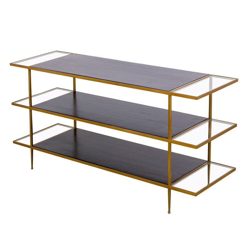 Atlas Lighting Carrick Console Table 60in | Traditional Dark Mahogany Wood and Brass Metal | Entryway & Living Room Accent Table | Model TA11036-01