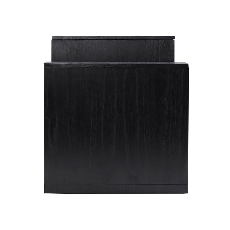 Atlas Lighting Checkmate 22in Accent Table | Modern Black Wood with Drawers | Living Room & Bedroom Side Table | 22 x 20 x 24 in | Model TA11040-02