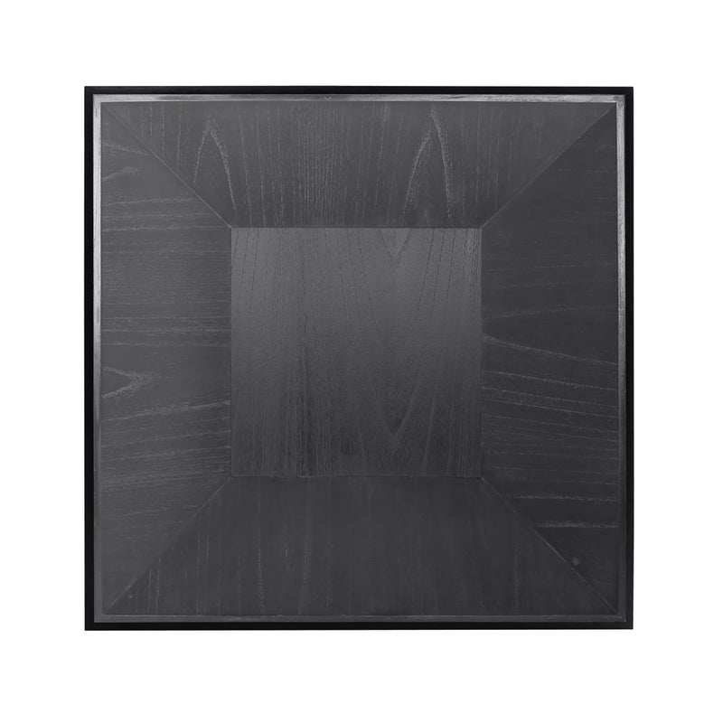Atlas Lighting Checkmate 38in Square Coffee Table | Traditional Black Wood and Clear Glass | Living Room & Family Room Centerpiece | Model TA11041-01