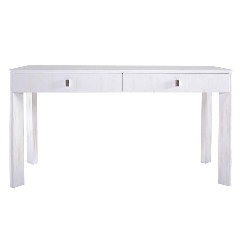 Atlas Lighting Checkmate 56in Console Table | Traditional White Wood and Nickel Metal | Hallway & Living Room Storage | Model TA11042-01