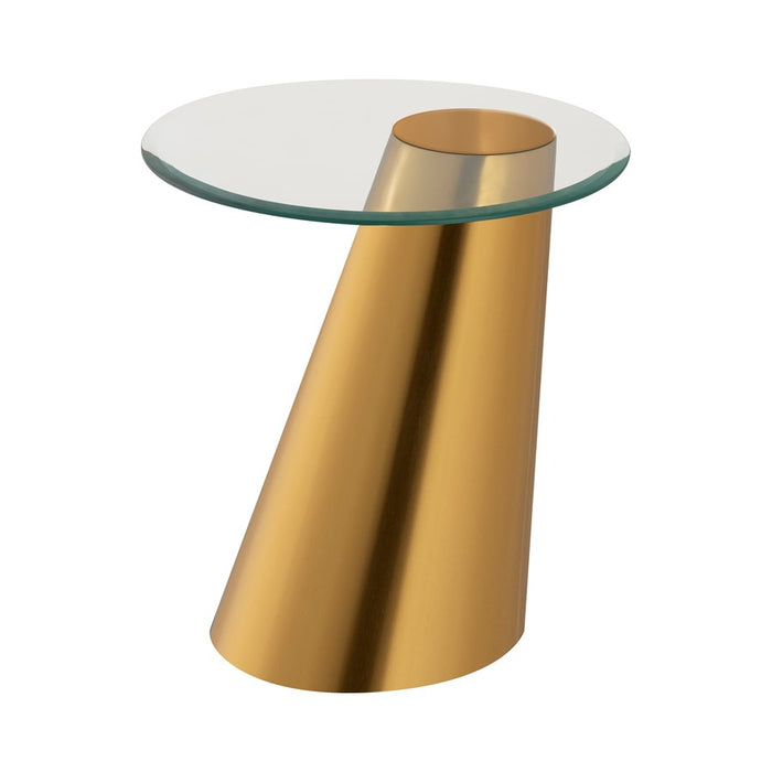 Atlas Lighting Cone Accent Table, Brass