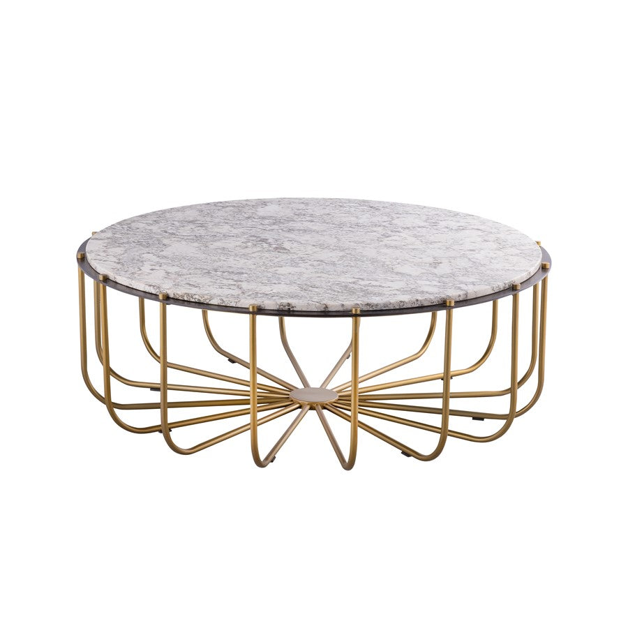 Atlas Lighting Demille Coffee Table, Satin Brass