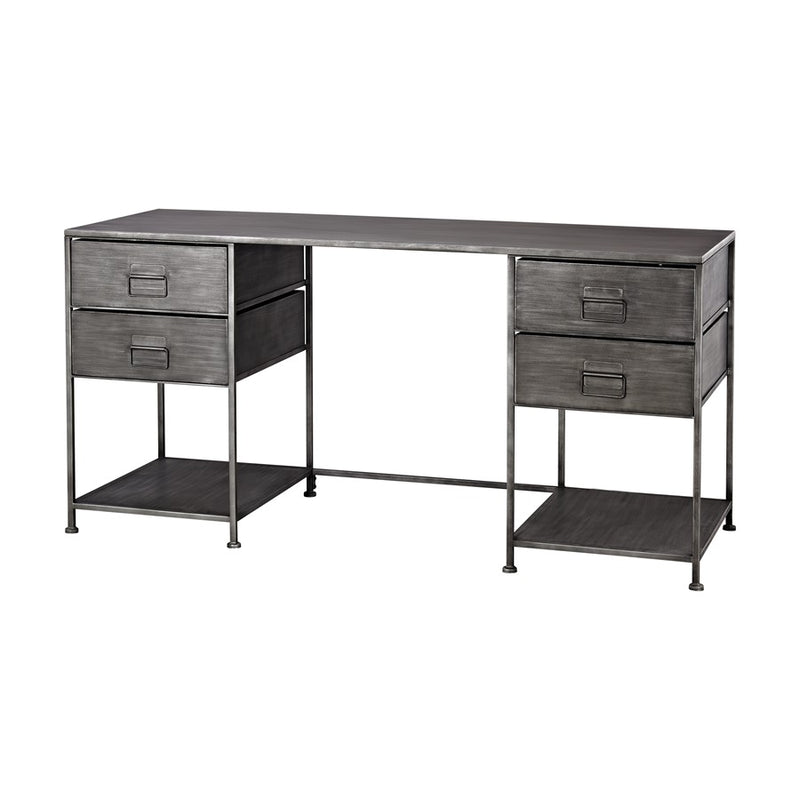 Atlas Lighting Gunthery 60in Metal Desk | Graphite Finish with 4 Drawers | Home Office & Study Desk | 60 x 22 x 30 in | Model TA11087-01