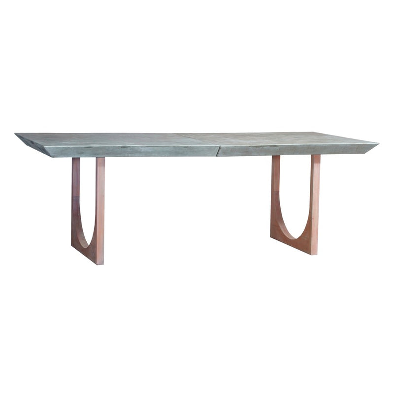 Atlas Lighting Innwood 92in Rectangular Dining Table | Polished Concrete Top with Natural Wood Base | Dining Room & Kitchen Table | Model TA11095-01