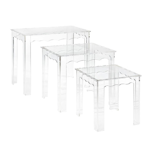 Atlas Lighting Jacobs Nesting Table, Set of 3, Square Clear