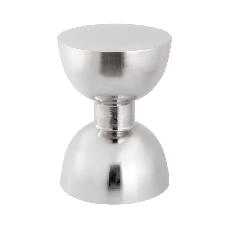 Atlas Lighting Julio 13in Round Accent Table | Polished Silver Metal Modern | Living Room & Bedroom Side Table | 13 x 13 x 18.5 in | Model TA11106-01