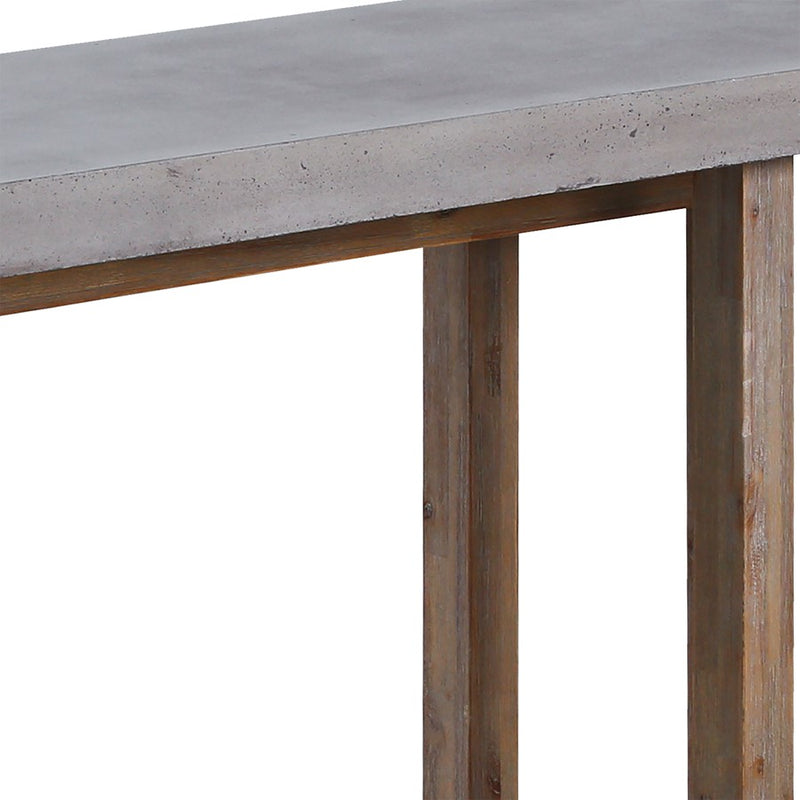 Atlas Lighting Merrell 63in Console Table | Transitional Polished Concrete and Wood | Entryway & Dining Room Hall Table | Model TA11122-01