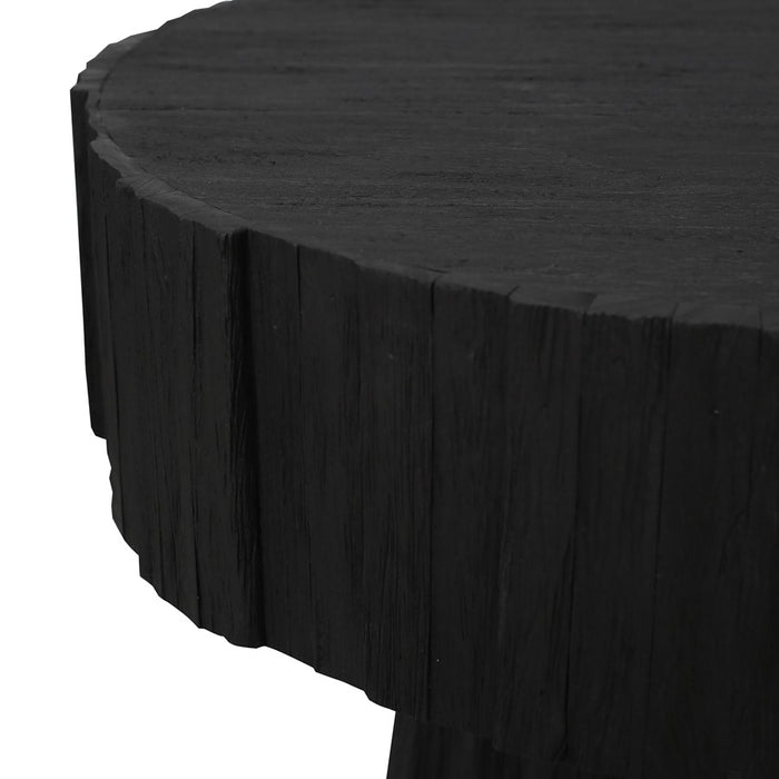 Atlas Lighting Minato Accent Table, Shou Sugi Ban