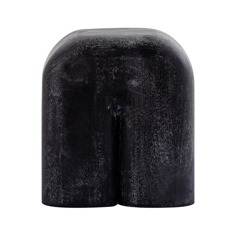 Atlas Lighting Morris 15in Accent Table | Black Cerused Mango Wood | Living Room & Bedroom Side Table | 15 x 11 x 17 in | Model TA11128-01