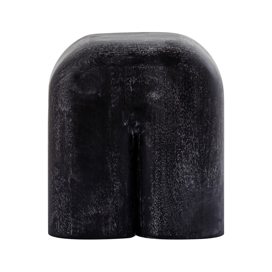 Atlas Lighting Morris Cerused Accent Table, Short Black