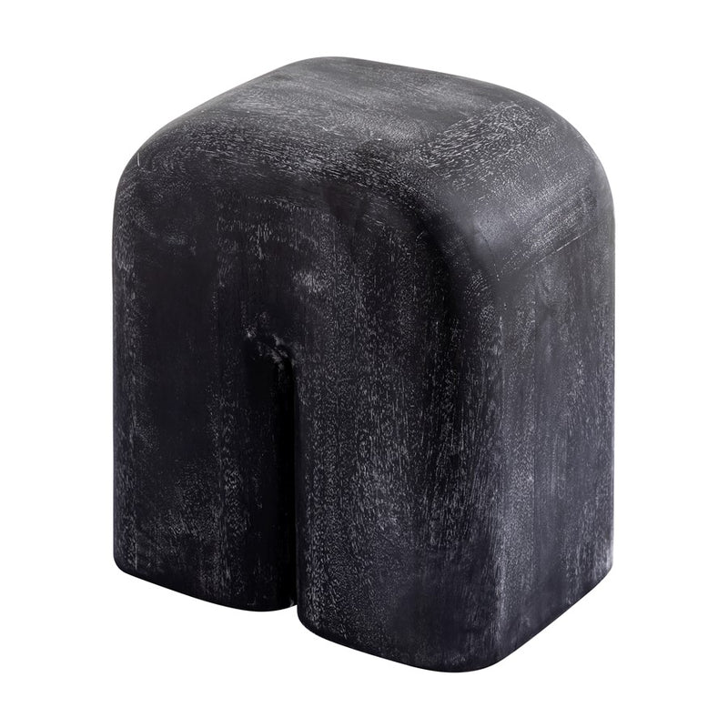 Atlas Lighting Morris Cerused Accent Table, Short Black