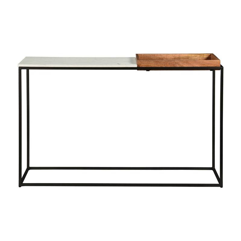 Atlas Lighting Norman 48in Console Table | White Marble and Mango Wood | Hallway & Living Room | 48 x 12 x 31.5 in | Model TA11132-01