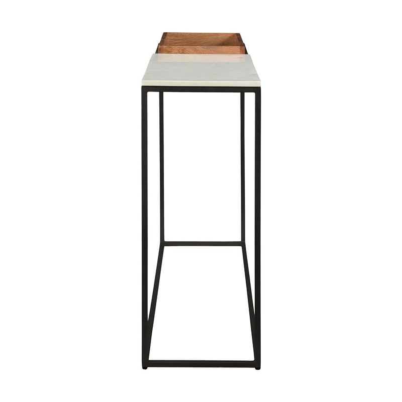 Atlas Lighting Norman 48in Console Table | White Marble and Mango Wood | Hallway & Living Room | 48 x 12 x 31.5 in | Model TA11132-01