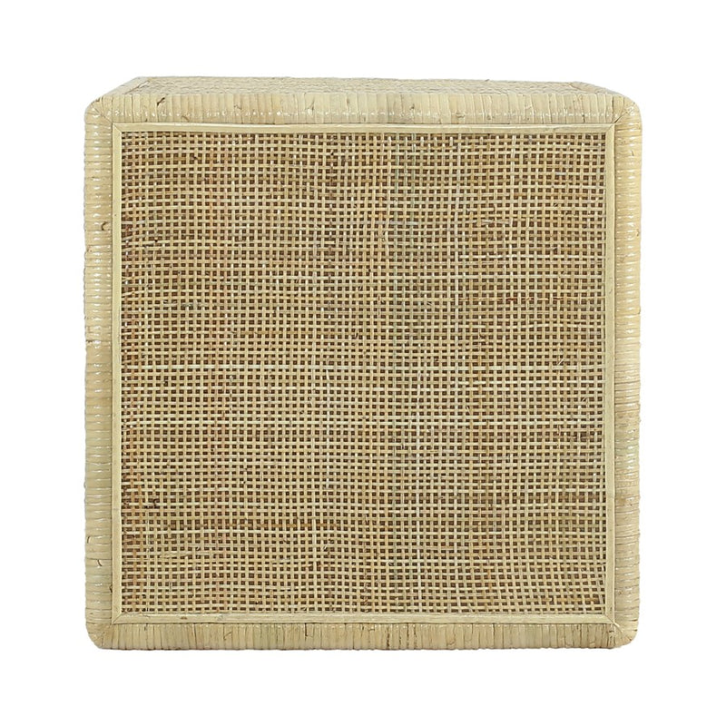 Atlas Lighting Oneka 16in Accent Table | Natural Cane and Wood | Living Room & Entryway | 16 x 16 x 20 in | Model TA11133-02
