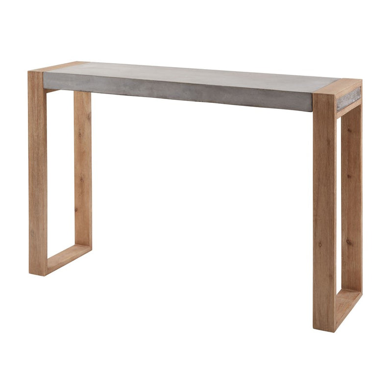 Atlas Lighting Paloma 51in Console Table | Polished Concrete & Wood | Entryway & Living Room Accent | 51 x 14 x 35 in | Model TA11137-01
