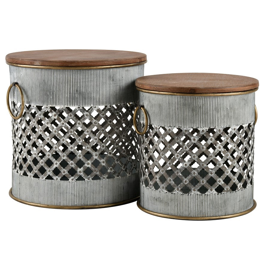 Atlas Lighting Parla Accent Table, Set of 2, Galvanized