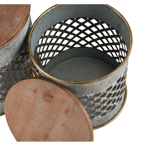 Atlas Lighting Parla Accent Table, Set of 2, Galvanized