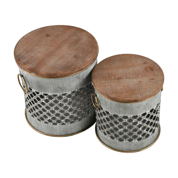 Atlas Lighting Parla Accent Table, Set of 2, Galvanized
