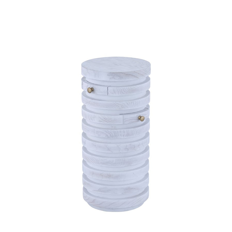 Atlas Lighting Prospect Accent Table, White Ash Burl