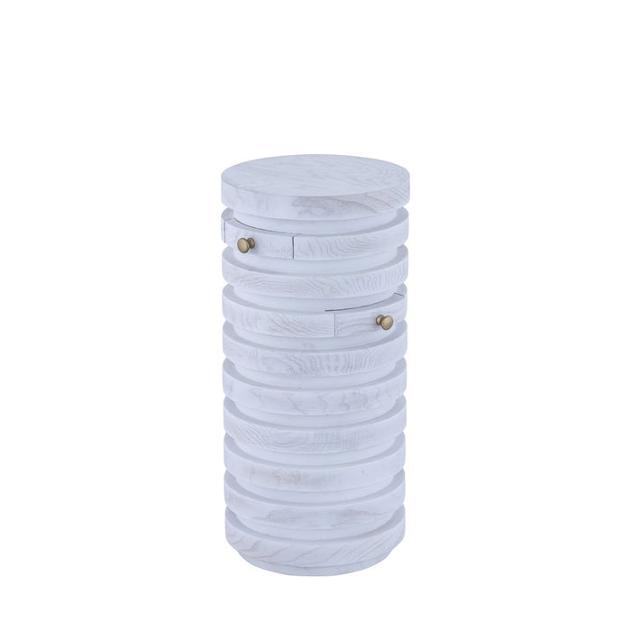 Atlas Lighting Prospect Accent Table, White Ash Burl