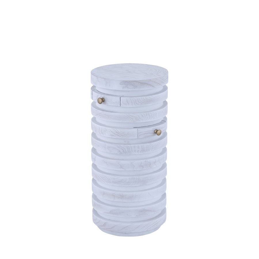 Atlas Lighting Prospect Accent Table, White Ash Burl