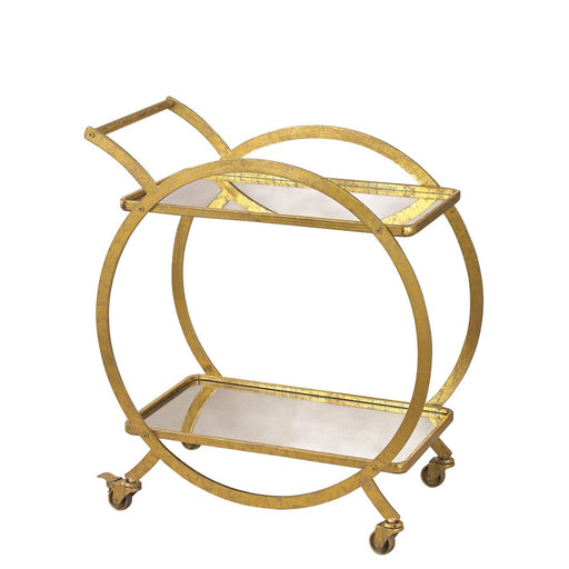 Atlas Lighting Ring Bar Cart, Gold