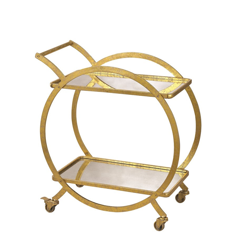 Atlas Lighting Ring Bar Cart, Gold