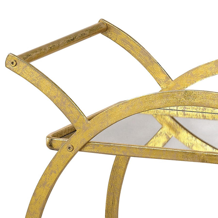Atlas Lighting Ring Bar Cart, Gold