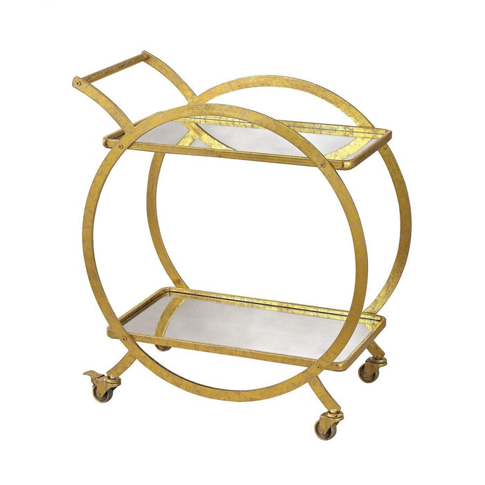 Atlas Lighting Ring Bar Cart, Gold