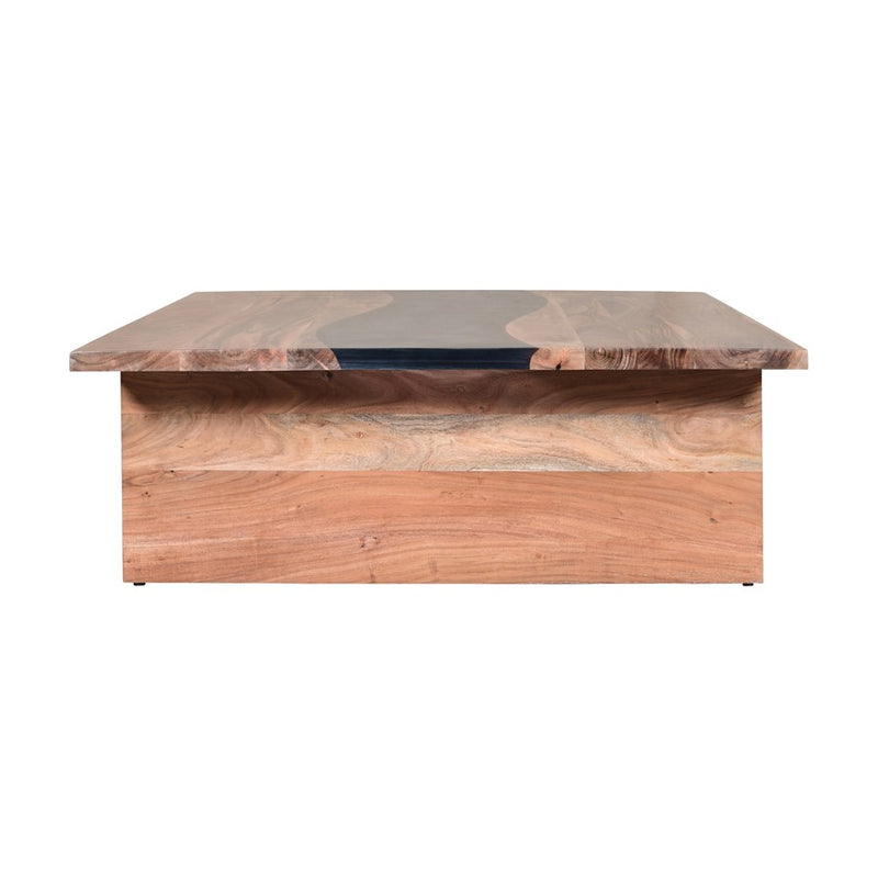 Atlas Lighting River Wood 48in Coffee Table | Natural Acacia Wood and Brown Composite | Living Room & Coastal Seating Area | Model TA11157-01