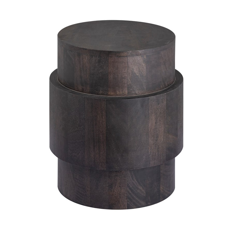 Atlas Lighting Robbins 18in Round Accent Table | Transitional Blackwash Wood | Living Room & Bedroom Side Table | 18 x 15 x 18 in | Model TA11162-02