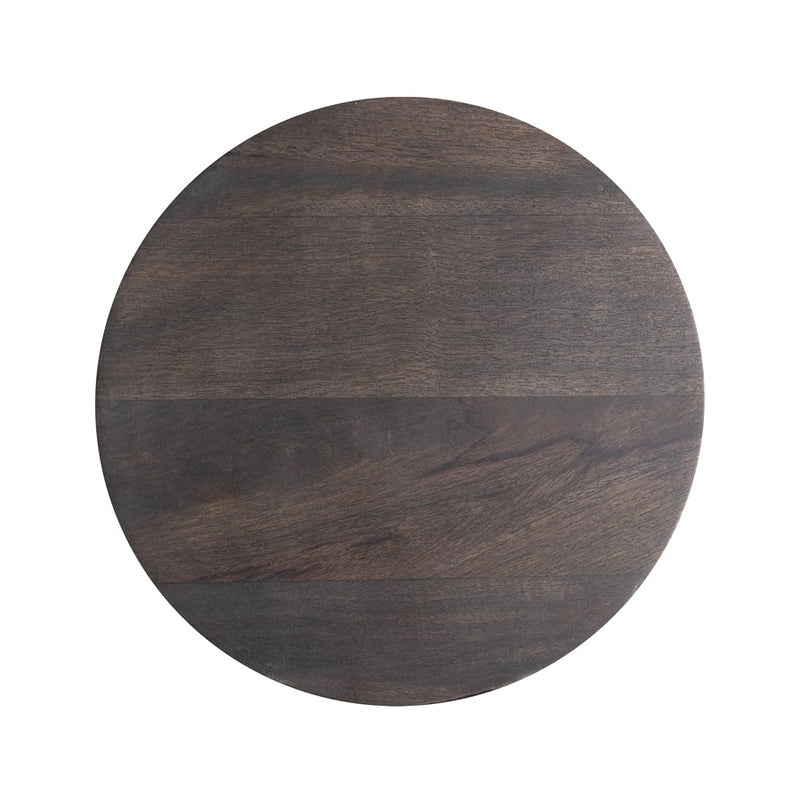 Atlas Lighting Robbins 18in Round Accent Table | Transitional Blackwash Wood | Living Room & Bedroom Side Table | 18 x 15 x 18 in | Model TA11162-02
