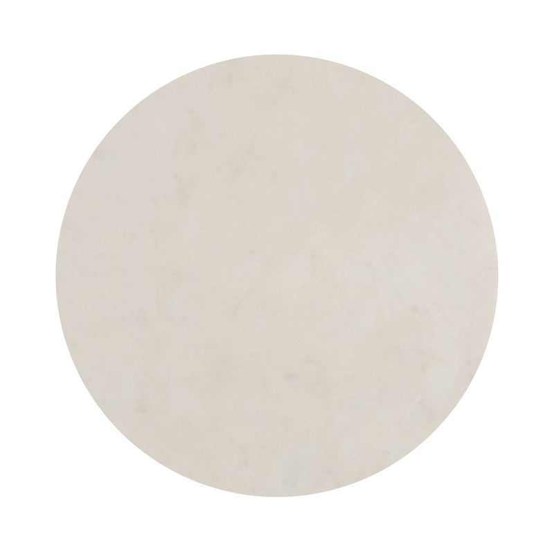 Atlas Lighting Rowe 12in Round Accent Table | Transitional Aged Brass Metal & White Stone | Living Room & Bedroom Side Table | Model TA11164-01