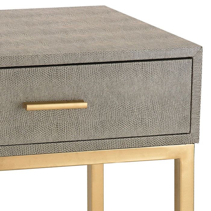 Atlas Lighting Shagreen Accent Table, Gray