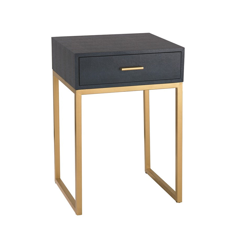 Atlas Lighting Shagreen Accent Table, Navy