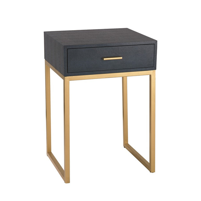 Atlas Lighting Shagreen Accent Table, Navy