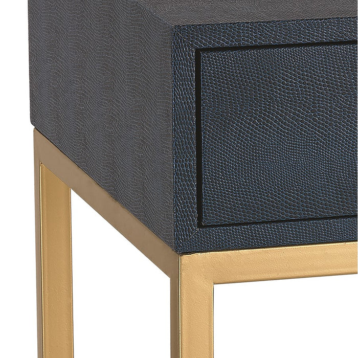Atlas Lighting Shagreen Accent Table, Navy